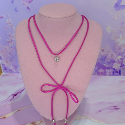 Choker Lola regulable gamuzado fucsia JB