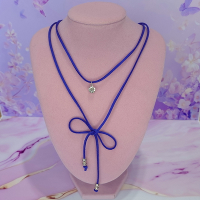 Choker Lola regulable gamuzado azul JB