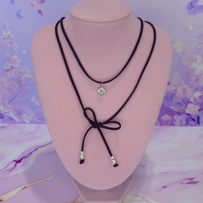 Choker Lola regulable gamuzado negro JB
