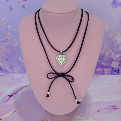 Choker corazón regulable gamuzado negro JB