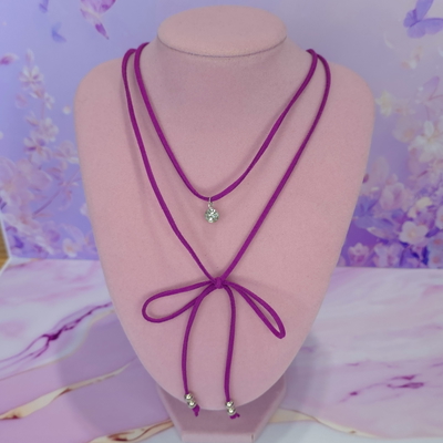 Choker Lola regulable gamuzado magenta JB