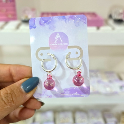 Aros perla rosa tornasol AB
