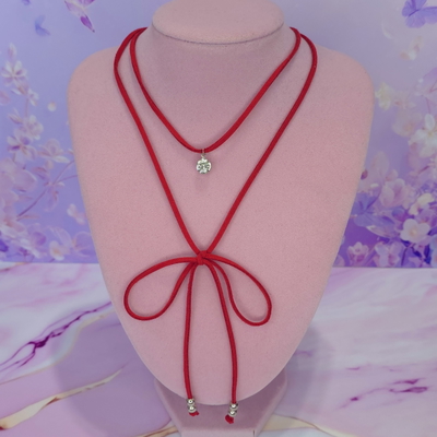 Choker Lola regulable gamuzado rojo JB