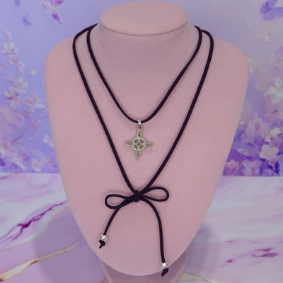 Choker Nudo de Bruja regulable gamuzado negro JB