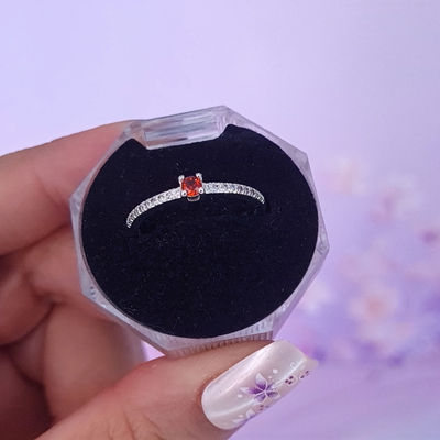 Anillo Lucre con piedra Coral PL