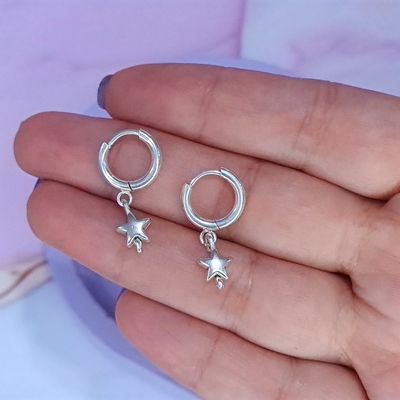 Aros mini argolla con estrella AB