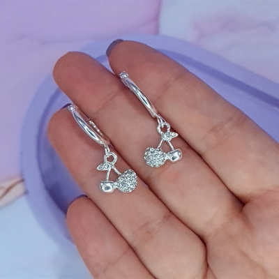 Aros argolla crerry plateada micropave AB