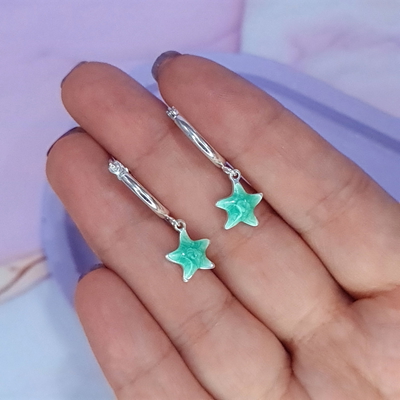 Aros argolla estrella verde AB