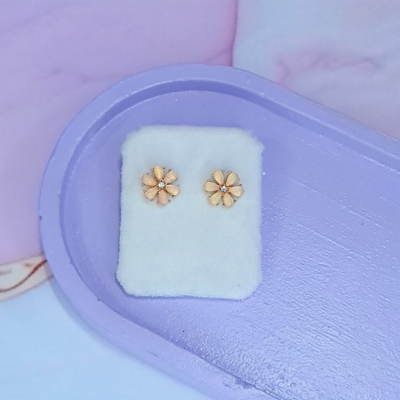 Aros pasante Flor ambar AQ
