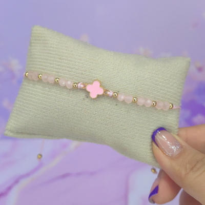 Pulsera regulable trebol rosa M2