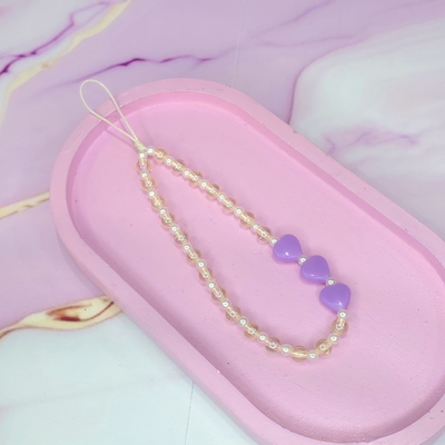 Strap 3 corazones lilas 