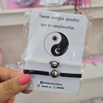 Pulseras regulables Yin Yang x2
