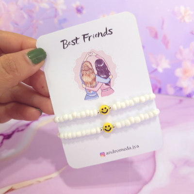Pulseras para compartir Smail blancas x2