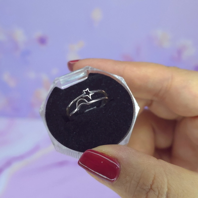 Anillo Luna estrella calada AQ