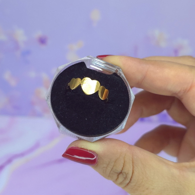 Anillo 3 corazones lisos AD