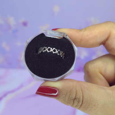 Anillo cadena de estrellas minis AQ