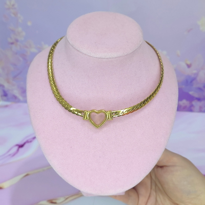 Collar Corazon eslabon chato AD