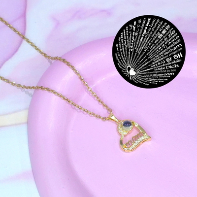 Collar TE AMO en 1000 idiomas Mom AD