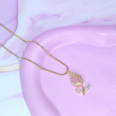 Collar Tulipán grande Rosa AD