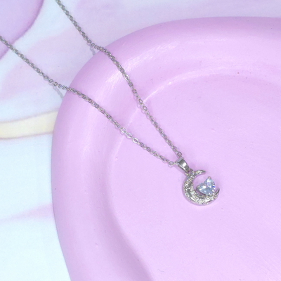 Collar Luna c/corazon AQ