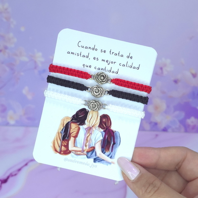 Pulseras colores rosas plat x3