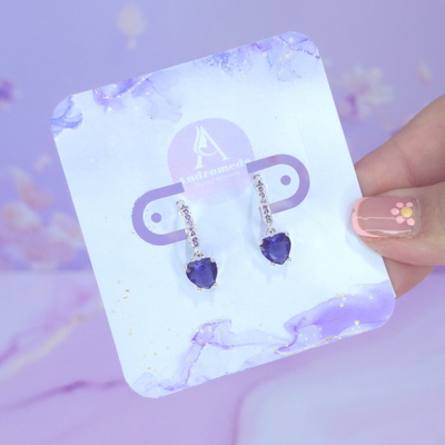 Aros Huggies micropavé corazon violeta  AB