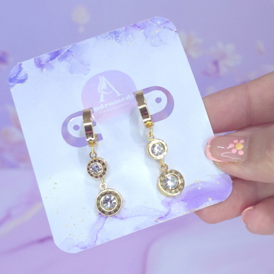 Aros bulgari colgante cristal blanco  AD