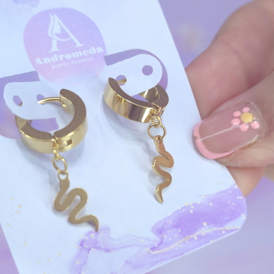 Aros cubanos serpiente colgante AD