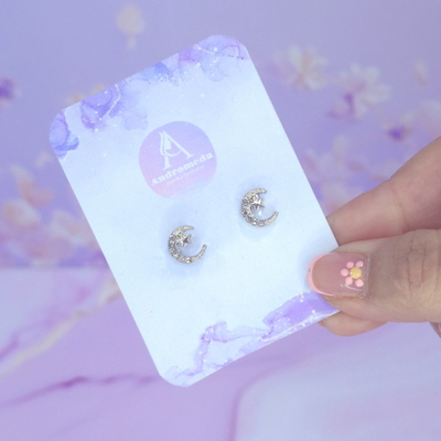Aros pasante mini Luna/estrella AQ