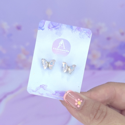 Aros pasante mariposa blanca tornasol AQ