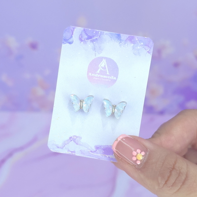 Aros pasante mariposa celeste tornasol AQ