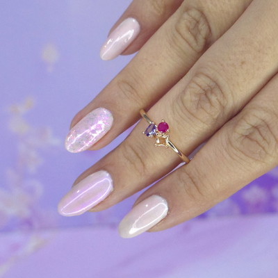 Anillo triple circonia colores LO