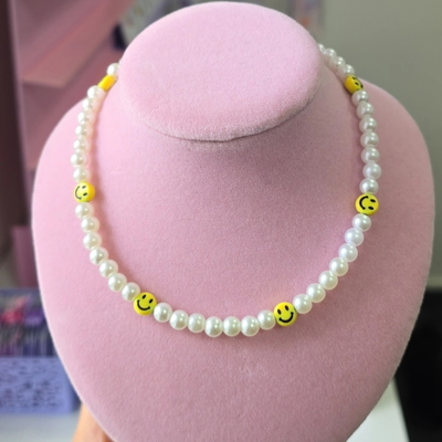 Collar perlas blancas 6mm smile