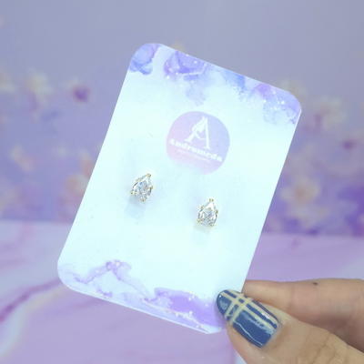 Aros pasante mini gota cristal AD