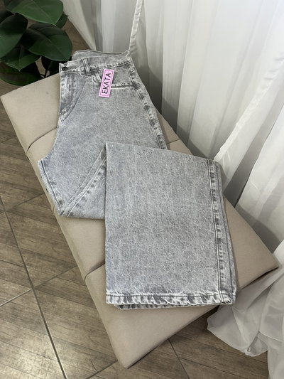 Pant wide leg gris