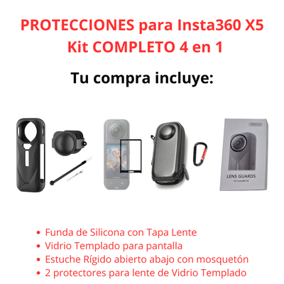 Kit Completo 4 en 1 Protecciones para Insta360 X5