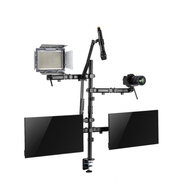 SOPORTE INTELAID DE ESCRITORIO SETUP 2 MONI CAMARA CAM MIC LUZ IT-SDM
