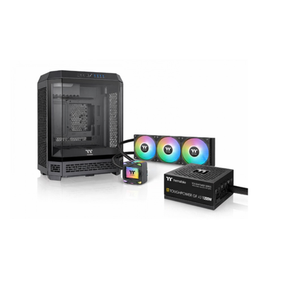 Gabinete c/fuente Thermaltake Tower 600 + 1200w 80 Plus Gold + LA360 ARGB (Full KIT)