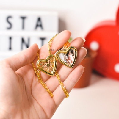 Collar corazón calado dorado