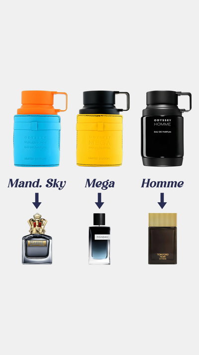 Combo Odyssey (Mandarin Sky + Mega + Homme)