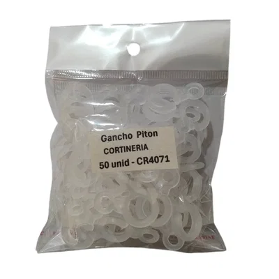 GANCHO PLASTICO PITON PARA CORTINA X 50 UNIDADES