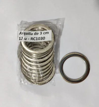 ARGOLLA DE ZAMAC PARA MALLAS DE 3 CM X 12 UIDADES