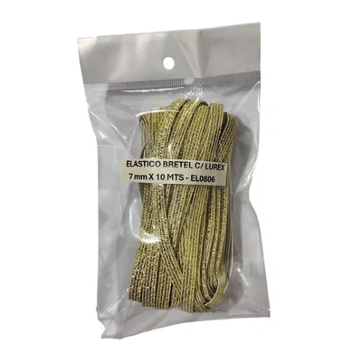 ELASTICO BRETEL C/ LUREX DE 7 MM X 10 MTS