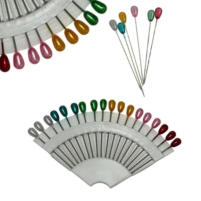 ABANICO CON 18 ALFILERES PERLADO  x 6 BLISTER 