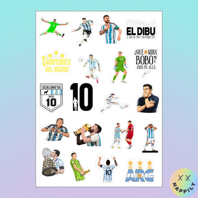Plancha de stickers Scaloneta