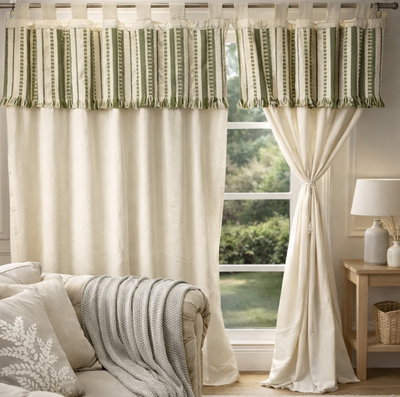 Cortinas madraz con faldón rustico