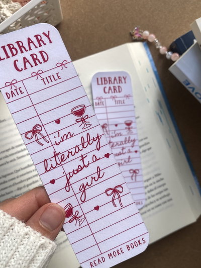 Library Card 💗 - Bookmark a prueba de agua