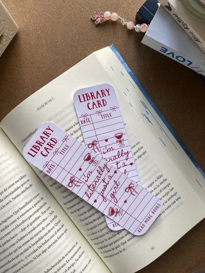 Library Card 💗 - Bookmark a prueba de agua