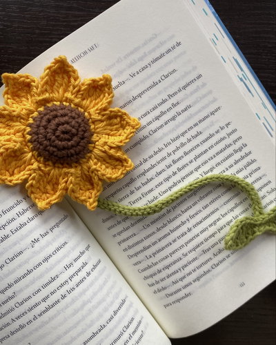 Girasol 🌻  Marcapáginas a Crochet - PREVENTA