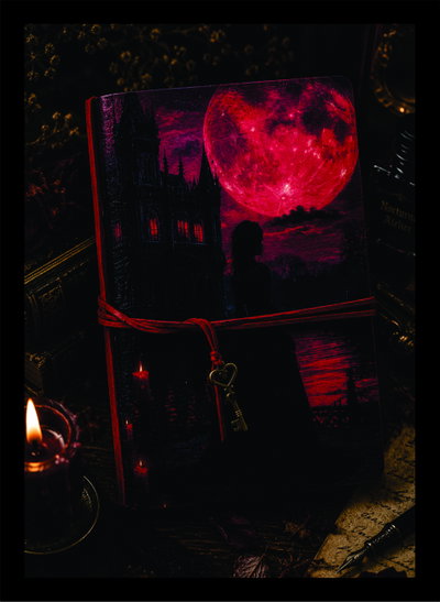 Cuaderno Artesanal Nómada A5 N006 Luna Carmesí